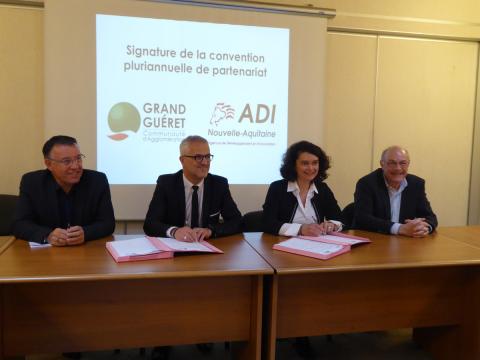 Signature convention agglo Grand Guéret ADI-NA