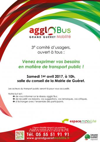 Affiche comité usagers agglo'Bus 2017