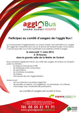 Affiche comité usagers agglo'Bus 2015