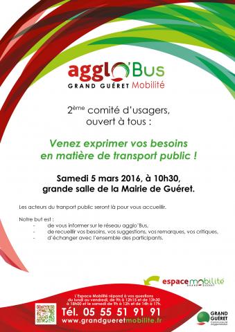 Affiche comité d'usagers agglo'Bus 2016