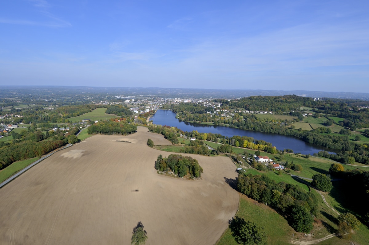 Vue du ciel de l'agglomération du Grand Guéret